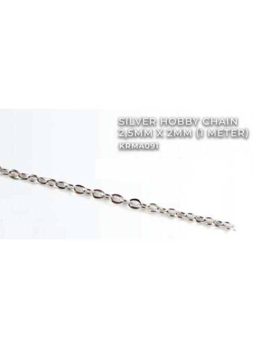 Silver Hobby Chain 2.5mm X2mm (1 meter) (KRMA091)