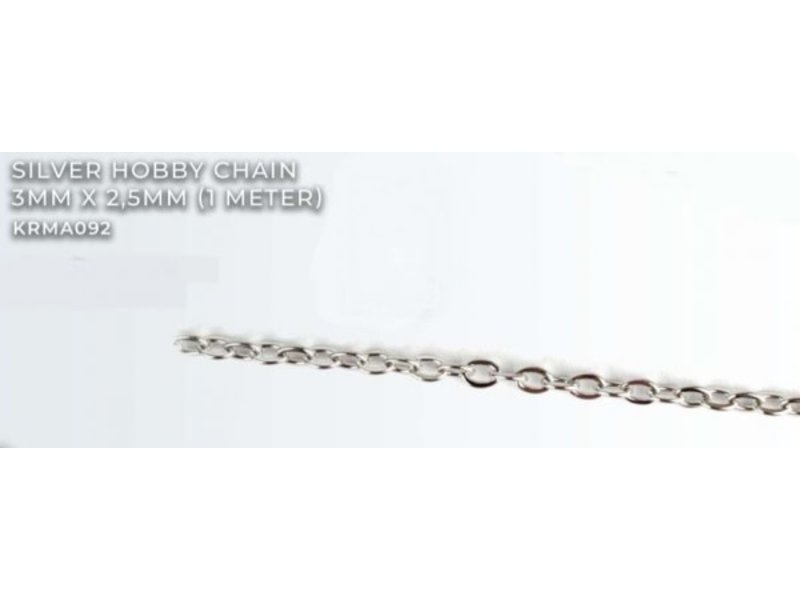 Kromlech Silver Hobby Chain 3mm X2.5mm (1 meter) (KRMA092)