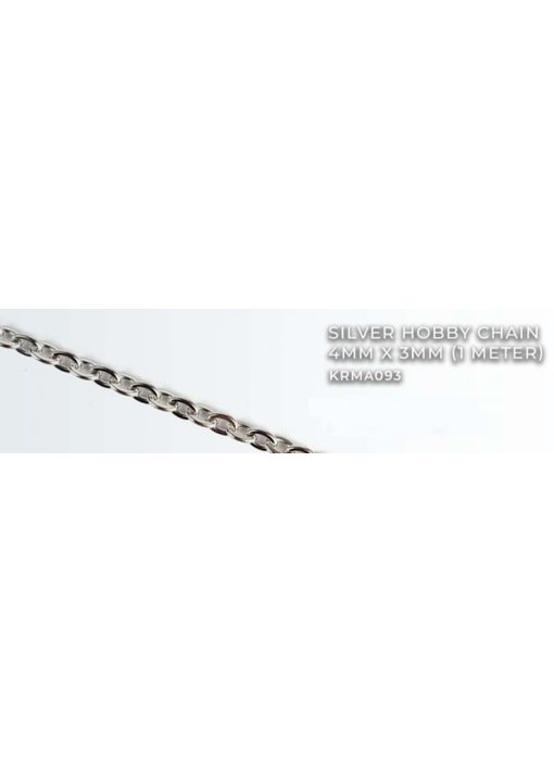 Silver Hobby Chain 4mm X3mm (1 meter) (KRMA093)