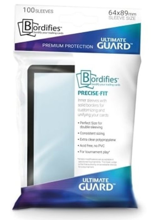 Ultimate Guard Sleeves Precise Fit Bordifies Black 100Ct