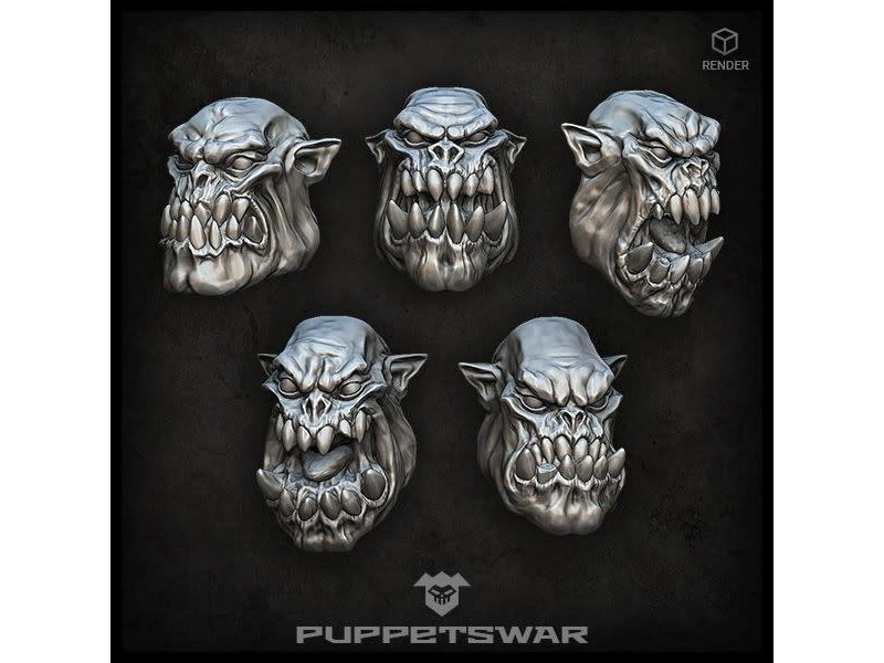 Orc Heads Five models Puppetswar S392 