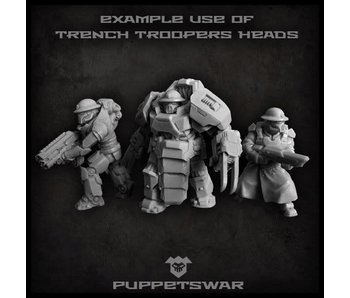 Puppetswar Masked Trench Troopers heads (S093)