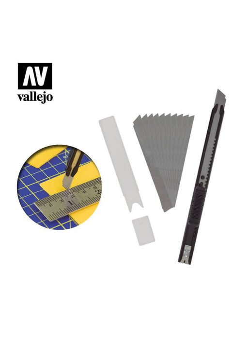Vallejo Slim Snap-Off knife & 10 blades (T06011)