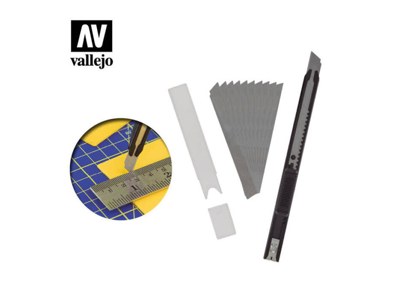 Vallejo Vallejo Slim Snap-Off knife & 10 blades (T06011)