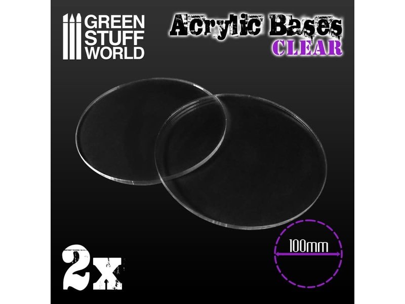 Green Stuff World Acrylic Bases - Round 100 mm CLEAR