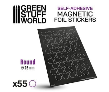 GSW Round Magnetic Sheet SELF-ADHESIVE - 25mm