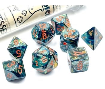 Lustrous 7-Die Set Alpestris/ Orange Chessex Dice (CHX30049)