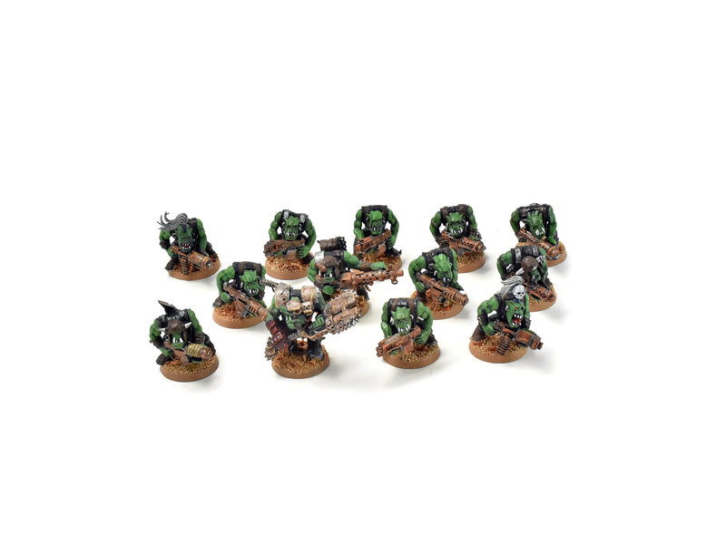 Games Workshop ORKS 12 Shoota Boyz With Nob #15 WELL PAINTED 40K