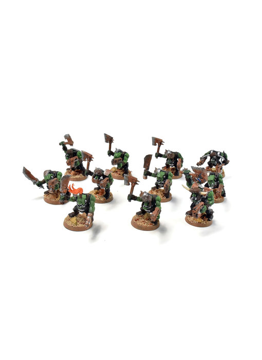 ORKS 10 Ork Boyz With Nob #9 WELL PAINTED 40K