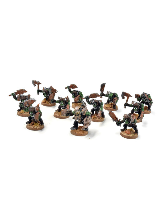ORKS 10 Ork Boyz With Nob #10 WELL PAINTED 40K