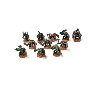 ORKS 10 Ork Boyz With Nob #11 WELL PAINTED 40K
