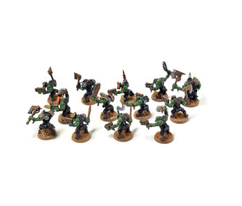 ORKS 12 Ork Boyz With Nob #7 WELL PAINTED 40K