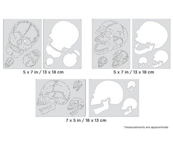 IWATA Artool Horror of Skullmaster Mini Series Set Freehand Airbrush Template