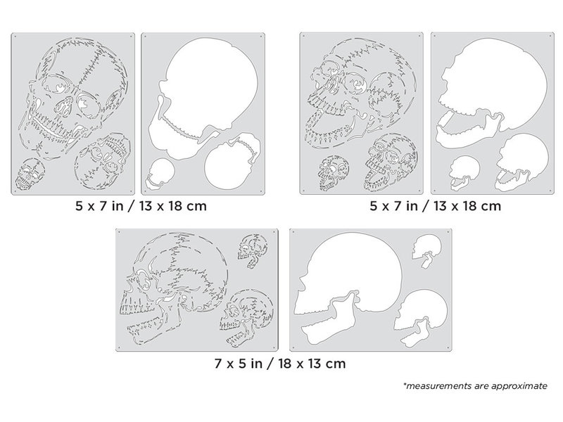 Iwata IWATA Artool Horror of Skullmaster Mini Series Set Freehand Airbrush Template