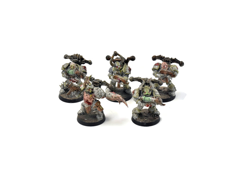 Games Workshop DEATH GUARD 5 Plague Marines #1 WELL PAINTED 40K