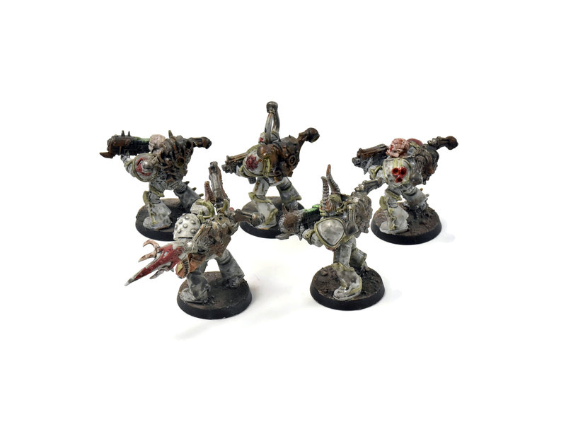 Games Workshop DEATH GUARD 5 Plague Marines #1 WELL PAINTED 40K