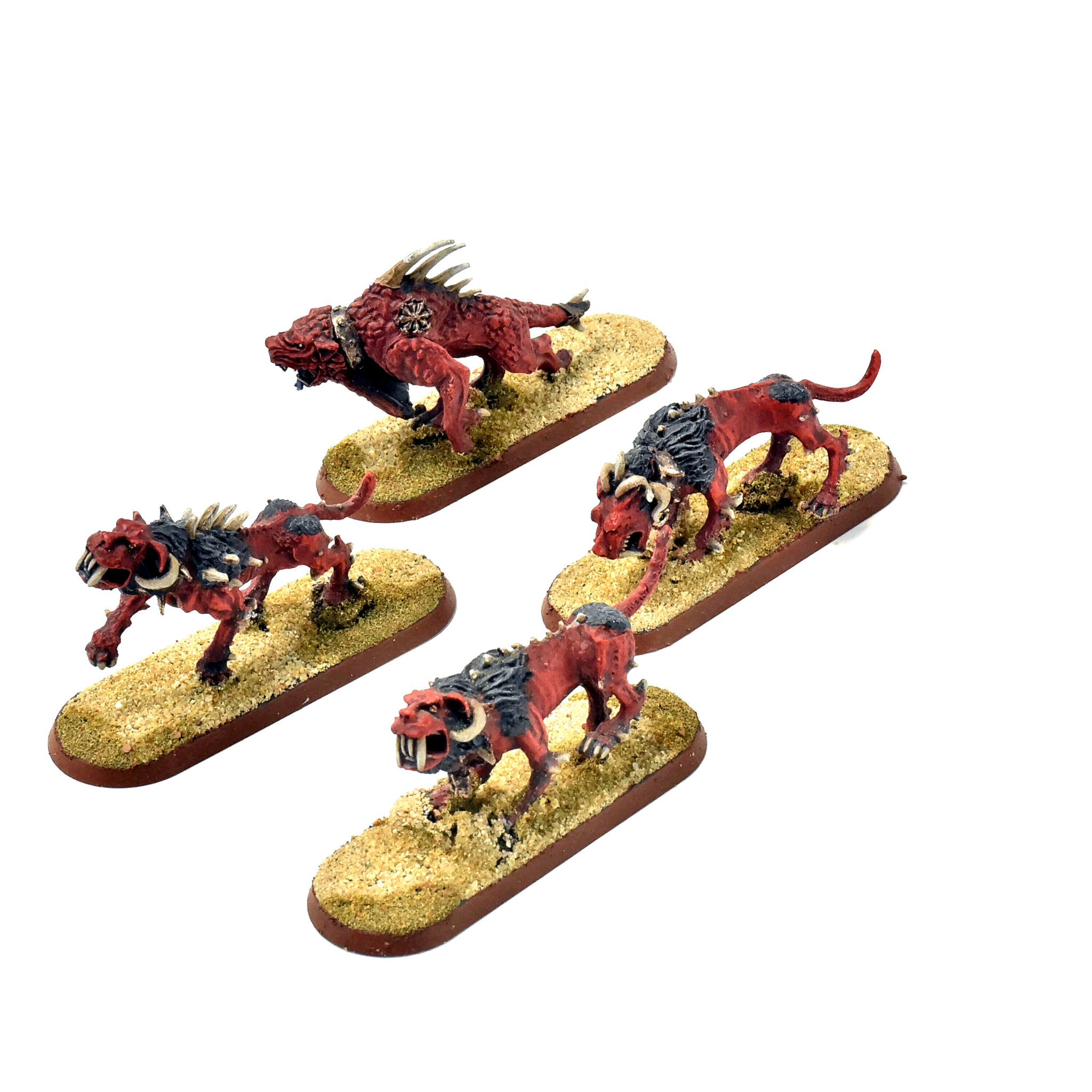 CHAOS DAEMONS 4 Flesh Hounds #3 OOP METAL WELL PAINTED Warhammer Sigmar -  Kingdom of the Titans