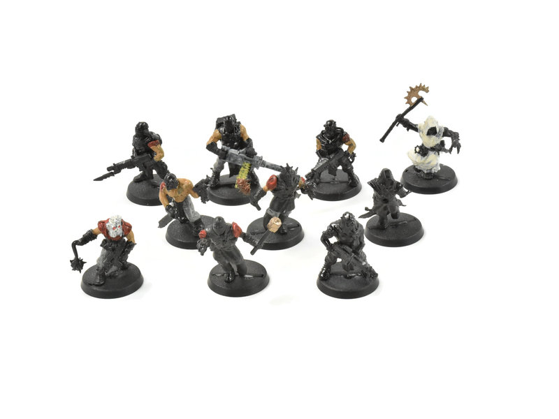 Games Workshop CHAOS SPACE MARINES 10 Cultists #3 Warhammer 40K 1 arm missing