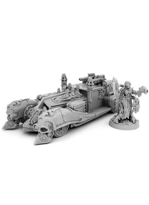 Heresy Hunter Female Mechanicum Inquisitor With Armored Car