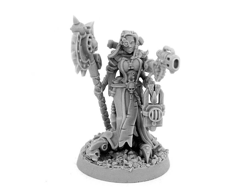 Grim Skull Heresy Hunter Female Mechanicum Inquisitor With Armored Car