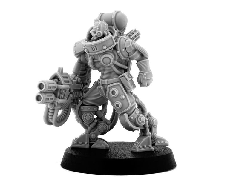 Grim Skull Mechanic Adept Battle Servitor With Heavy Melting Gun (LM)