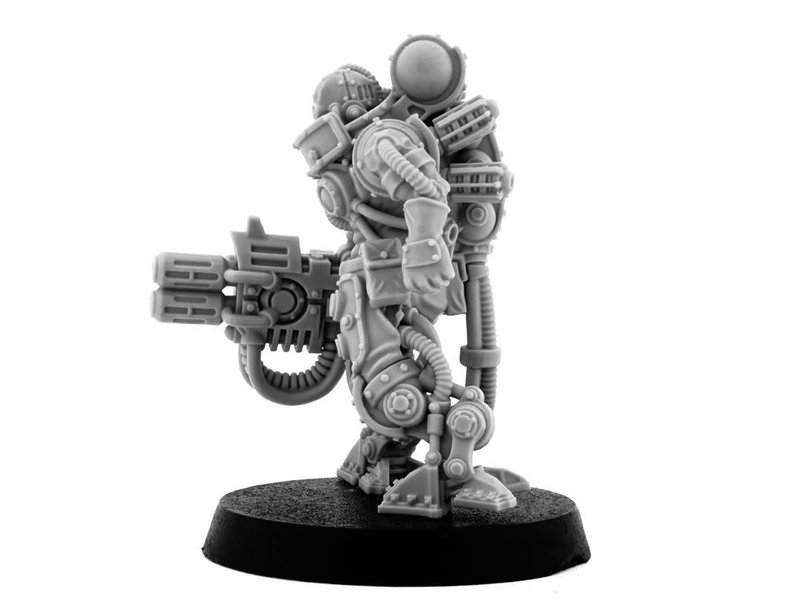 Grim Skull Mechanic Adept Battle Servitor With Heavy Melting Gun (LM)