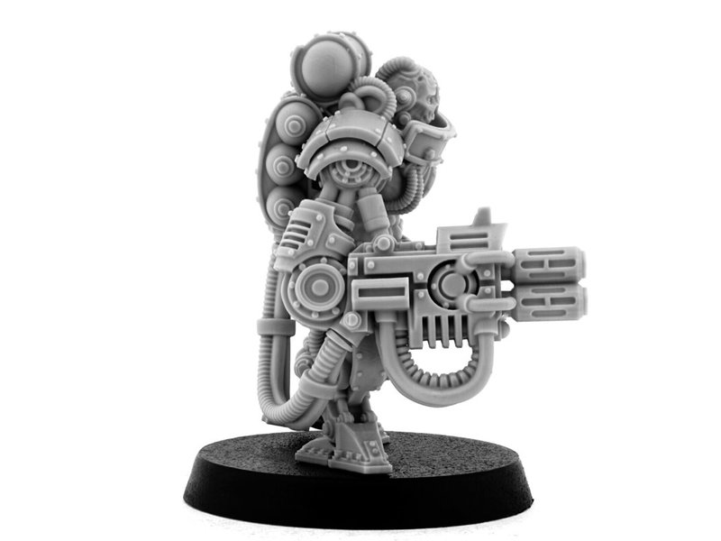 Grim Skull Mechanic Adept Battle Servitor With Heavy Melting Gun (LM)