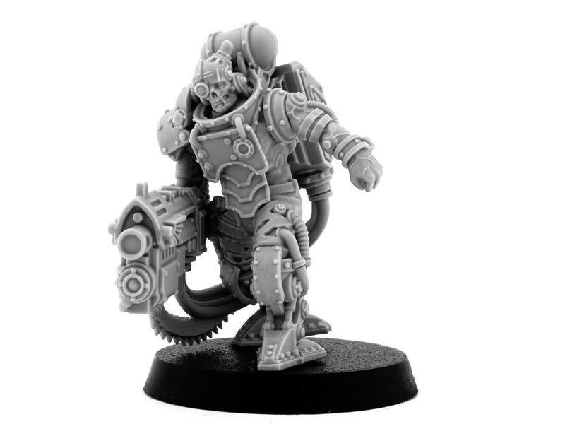 Grim Skull Mechanic Adept Battle Servitor With Heavy Boltgun (LM)