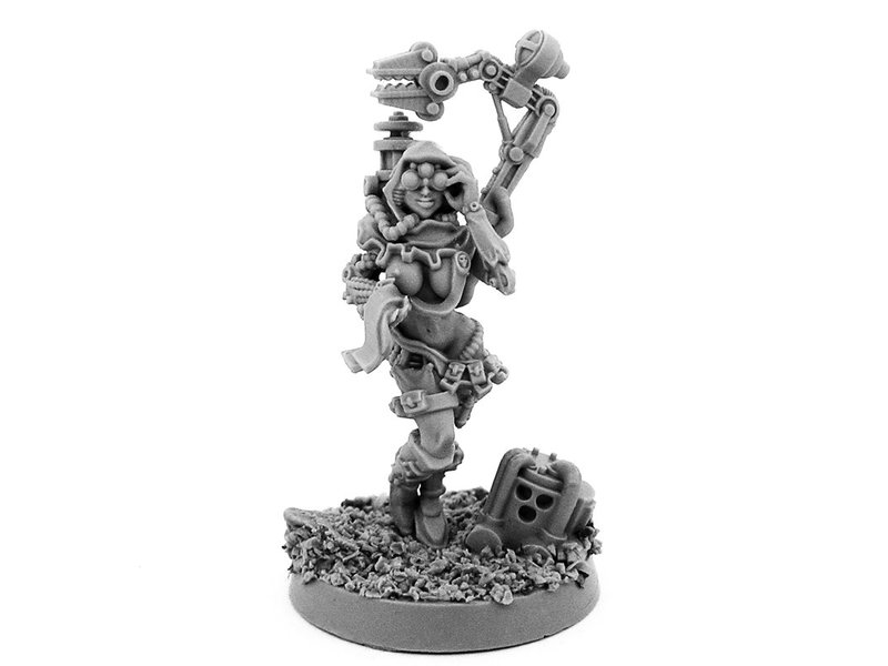 Grim Skull Mechanic Adept Female Tech Priest With Servo-Arm Mk-V