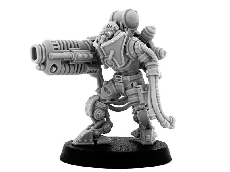 Grim Skull Mechanic Adept Battle Servitor With Plasma Cannon (HM)
