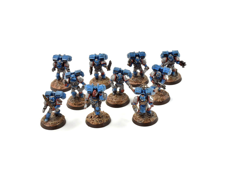 Games Workshop SPACE MARINES 10 Assault Marines #2 WELL PAINTED Warhammer 40K