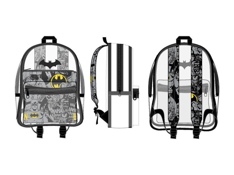 Bioworld Batman - Clear Backpack With Aop Removable Pouch