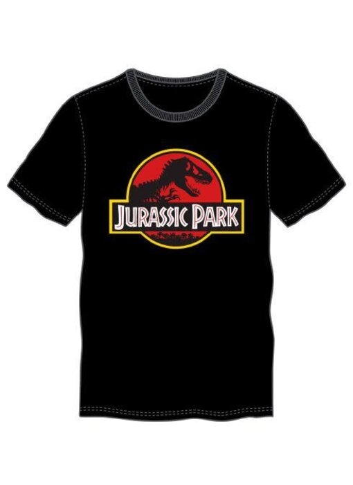 Jurassic Park- Jurassic Park Logo On Mens Black T-Shirt