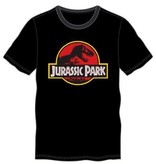Bioworld Jurassic Park- Jurassic Park Logo On Mens Black T-Shirt