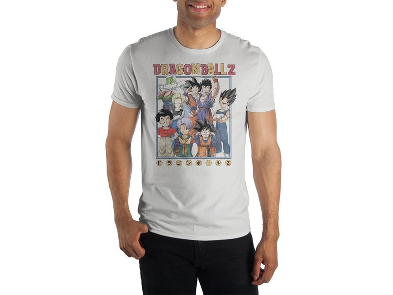 Bioworld Dragon Ball Z - Classic Group Adult Male Crew White Tee
