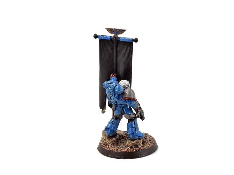 Games Workshop SPACE MARINES Ancient with Astartes Banner #1 WELL PAINTED 40K
