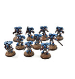 Games Workshop SPACE MARINES 10 Assault Marines #1 WELL PAINTED 40K Ultramarines