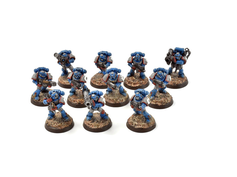 Games Workshop SPACE MARINES 11 Tactical Marines #2 WELL PAINTED Warhammer 40K