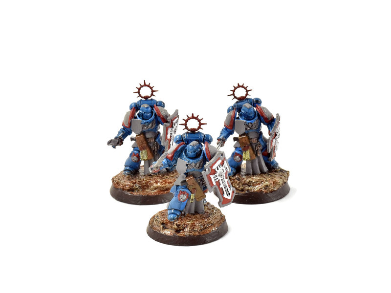 Games Workshop SPACE MARINES 3 Bladeguard Veterans #1 WELL PAINTED Ultramarines 40K