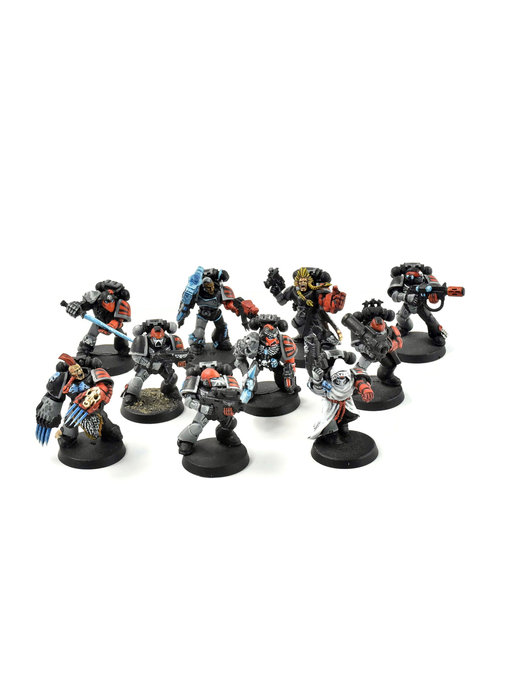 SPACE MARINES 10 Marines Converted #3 WELL PAINTED METAL Warhammer 40K