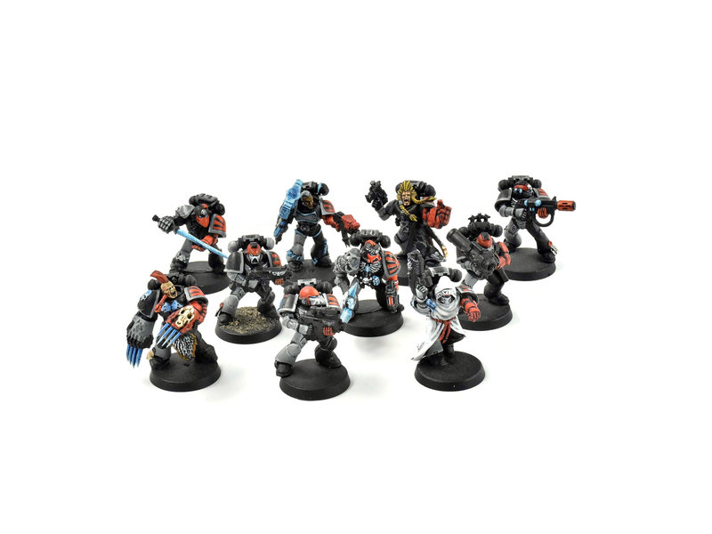 Games Workshop SPACE MARINES 10 Marines Converted #3 WELL PAINTED METAL Warhammer 40K