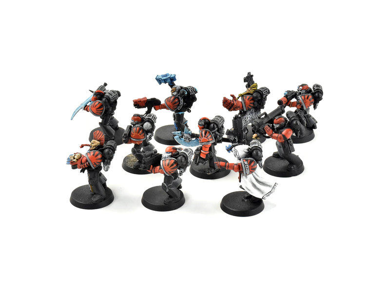 Games Workshop SPACE MARINES 10 Marines Converted #3 WELL PAINTED METAL Warhammer 40K