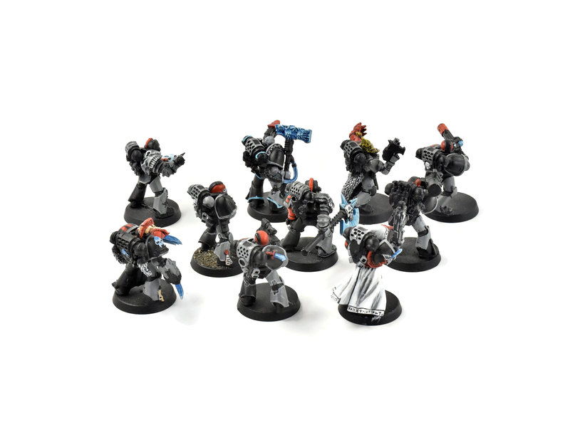 Games Workshop SPACE MARINES 10 Marines Converted #3 WELL PAINTED METAL Warhammer 40K