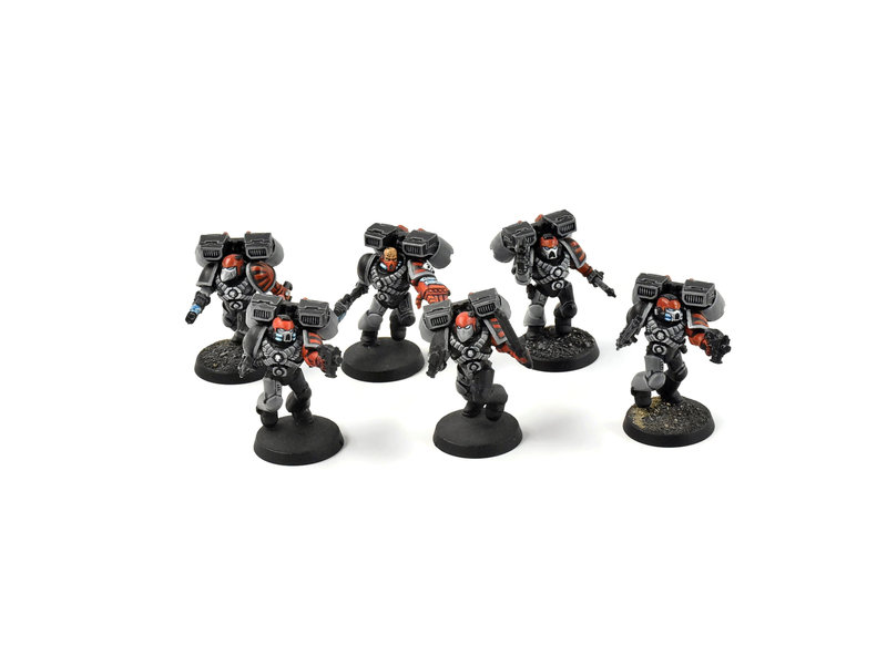 Games Workshop SPACE MARINES 6 Assault Marines #2 WELL PAINTED Warhammer 40K