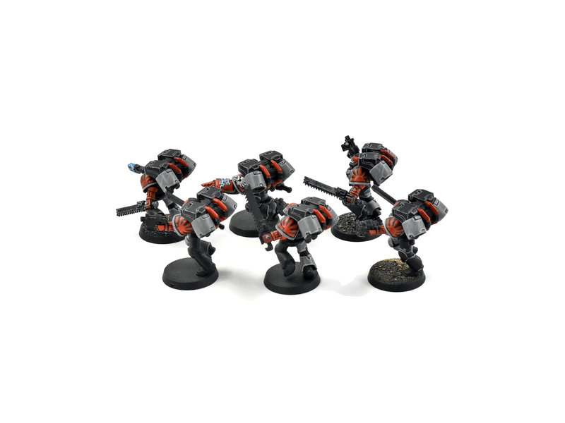 Games Workshop SPACE MARINES 6 Assault Marines #2 WELL PAINTED Warhammer 40K