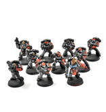 Games Workshop SPACE MARINES 10 Marines Converted #2 WELL PAINTED missing 1 backpack 40K