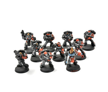 SPACE MARINES 10 Marines Converted #2 WELL PAINTED missing 1 backpack 40K