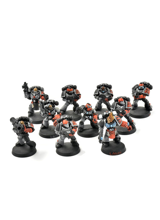 SPACE MARINES 10 Marines Converted #2 WELL PAINTED missing 1 backpack 40K