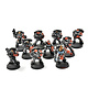 SPACE MARINES 10 Marines Converted #2 WELL PAINTED missing 1 backpack 40K