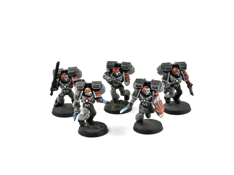 Games Workshop SPACE MARINES 5 Assault Marines #1 WELL PAINTED Warhammer 40K